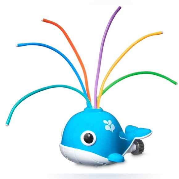 Colorful Whale Sprinkler Play Day Wacky Whale Water Rotating Tubes Sprinkler Toy - Picture 12 of 16